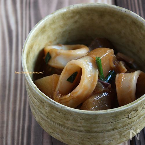 大根と烏賊のこっくりオイスター煮込み