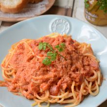 カニのトマトクリームパスタ