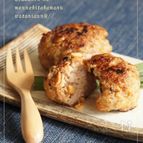 節分大豆で☆煎り大豆のコリッとハンバーグなど。