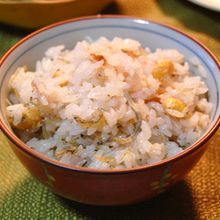 蒸し大豆梅干しじゃこご飯
