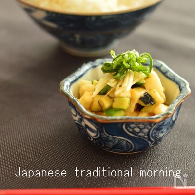 山芋ときゅうり、茄子で作る、ご飯のおとも。