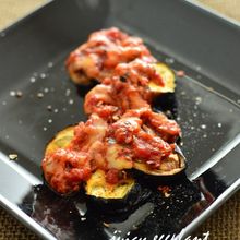 茄子のとろとろトマトチーズソースがけ