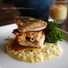 真鯛のポワレと長芋のガレット～お魚に合うカレーマヨソースで☆