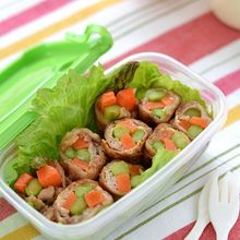 野菜の豚巻き　ガーリック醤油