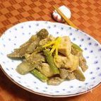 ◆鶏胸肉とゴボウの胡麻ユズ煮◆