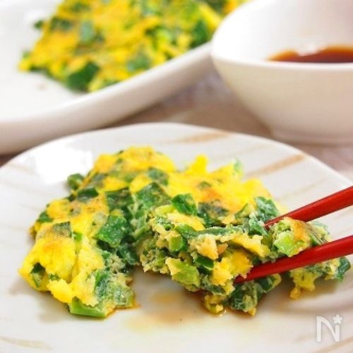 ニラ&ネギたっぷり!ビタミンの宝庫　緑の卵焼き