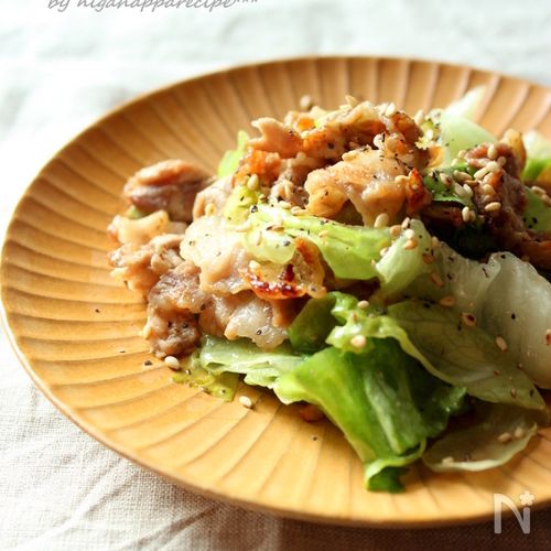 豚肉とレタスのゆずコショウ炒め