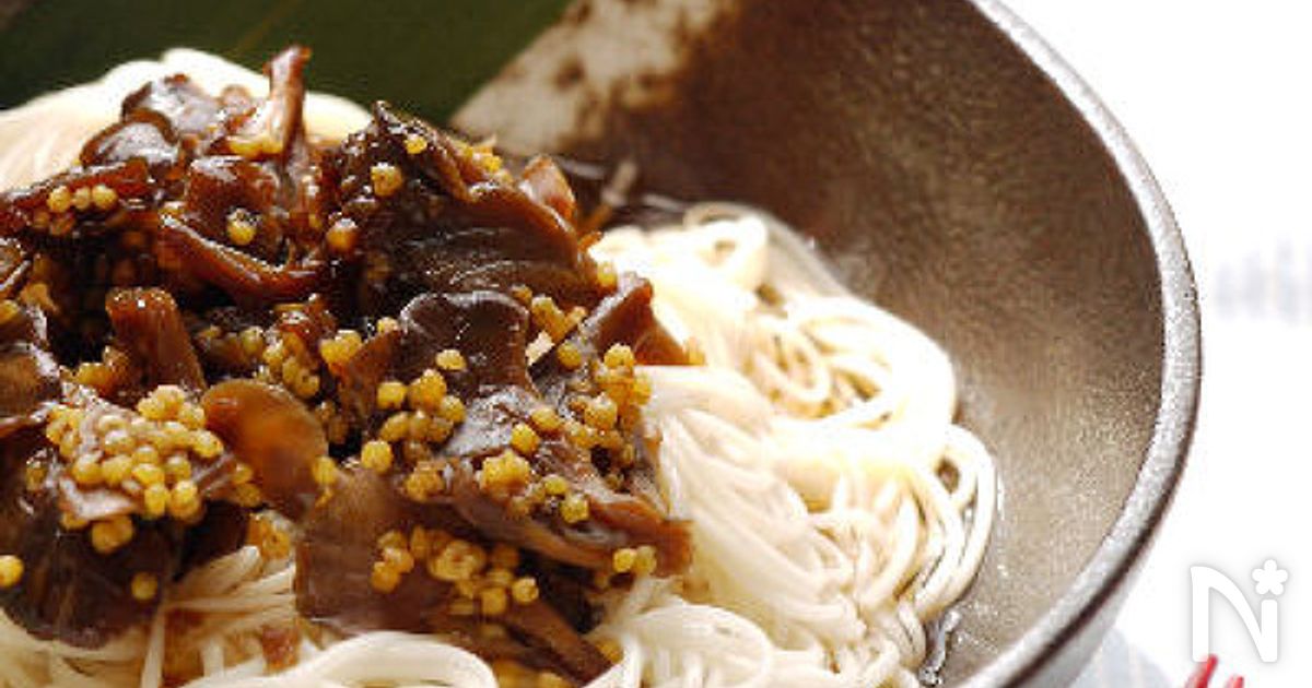 舞茸ともちあわの佃煮そうめん