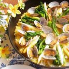 あさりと菜の花のフライパン・パエリア