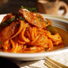 野菜ジュースでナポリタン☆