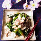 豚肉・長芋・ほうれん草のしそ梅みぞれ和え