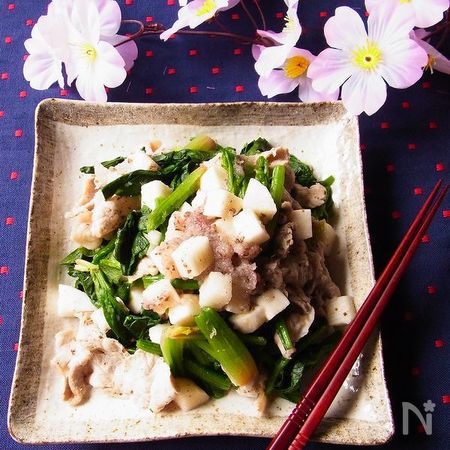 豚肉 長芋 ほうれん草のしそ梅みぞれ和え By 庭乃桃 レシピサイト Nadia ナディア プロの料理家のおいしいレシピ