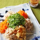 ご馳走サラダ棒棒鶏 たっぷり生姜の胡麻醤油だれで♪