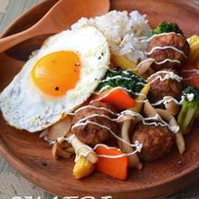 ミートボールといろいろお野菜の炒めものプレート