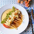 抜き菜(ミニ大根)とトマトのオレガノソテー　チーズソース添え