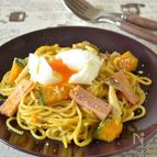 かぼちゃの和風カルボナーラ風パスタ