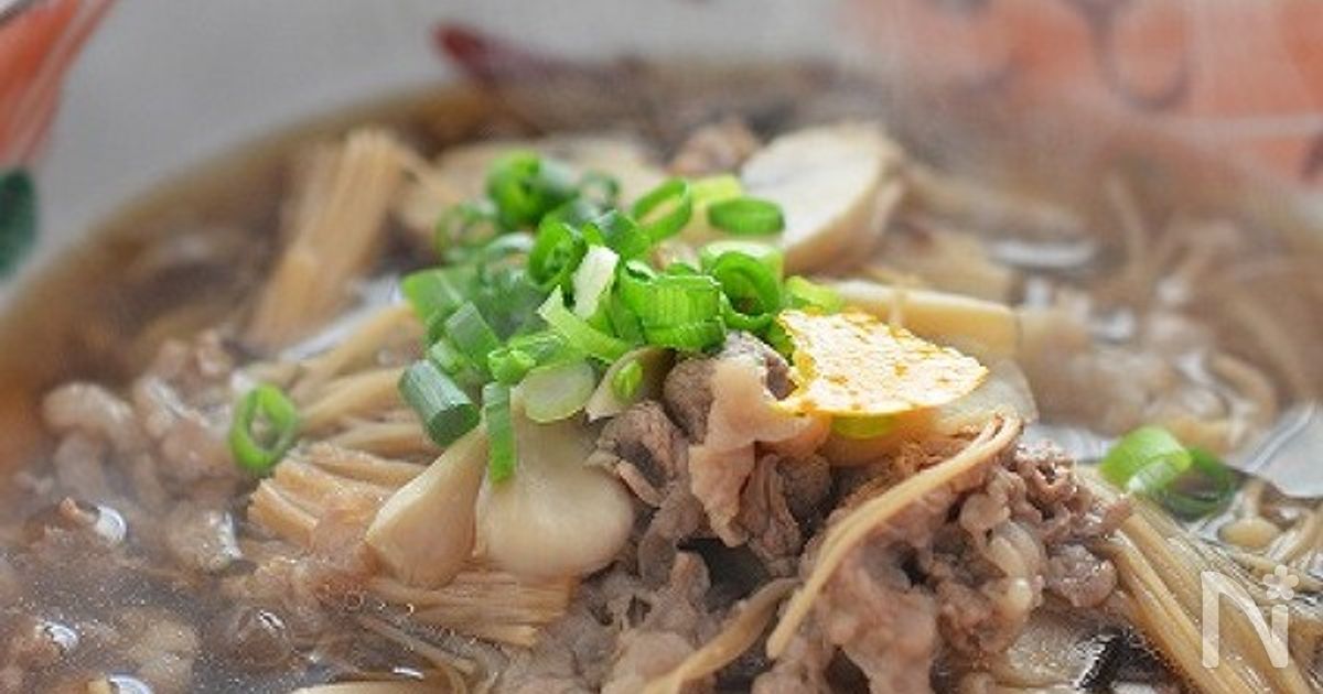 牛きのこ蕎麦