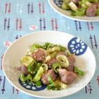 砂肝とねぎのごま塩レモン炒め