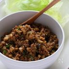 豚挽き肉の甘味噌炒め。　