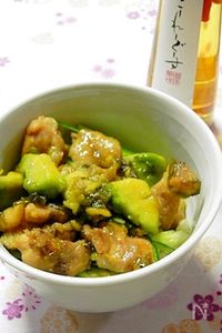 アボカドと鶏肉の梅酒煮