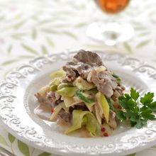牛肉とねぎのクリームチーズがらめ