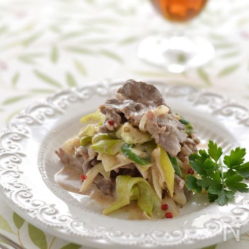 牛肉とねぎのクリームチーズがらめ