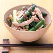 アスパラと鶏肉の梅あえ