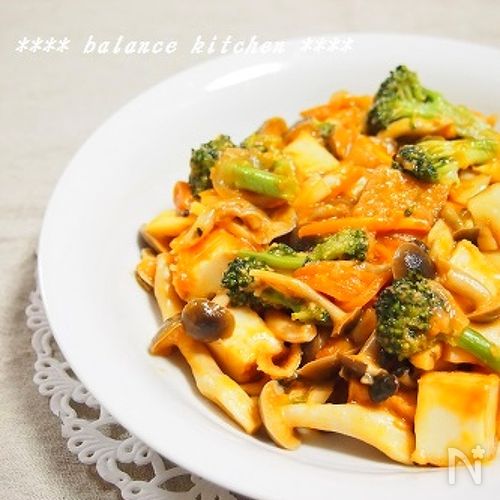 子供大好き!  厚あげときのこのトマチーズ炒め