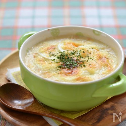 鮭ポテエッグのシチューグラタン