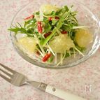 大根と水菜のフルーツキヌアドレッシングサラダ