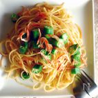 桜海老とオクラの春パスタ