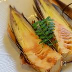 生の筍で焼き筍うま味噌だれで