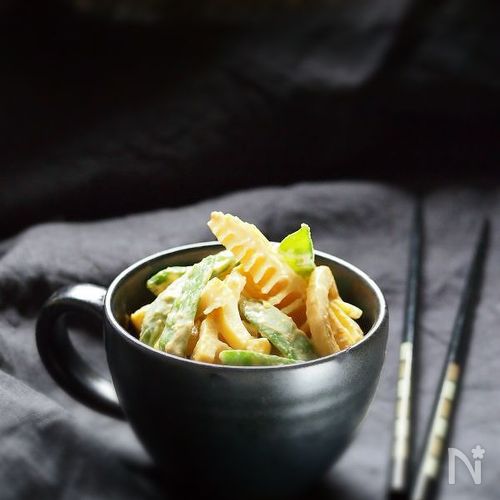 にんじんと豆腐で、筍の白和え