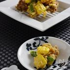 ゴールドラッシュとうもろこしで作る、豚肉の一口かき揚げ