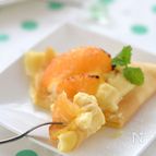 焼きグレープフルーツのせカスタードクレープ