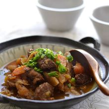 牛すね肉と根菜の黒酢煮(圧力鍋)