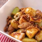新じゃがと焦がしネギのちょっと韓国風豚肉照り煮