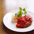 ポリ袋でハンバーグ☆トマト缶ソースがけ