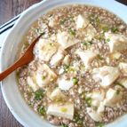 麻婆豆腐風ピリ辛挽き肉豆腐炒め