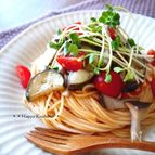 簡単!つけスパで茄子とエリンギのチーズ冷製パスタ