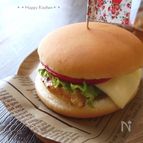 鶏むね肉の粒マスタード焼き(チキンバーガーにしてみました)