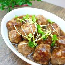 筍シャキシャキ肉団子のポン酢あんかけ