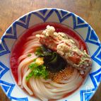 磯辺揚げうどん　トマトぶっかけ