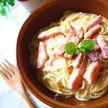 シチューのリメイク!本格的カルボナーラ(生クリームなし、超簡単）
