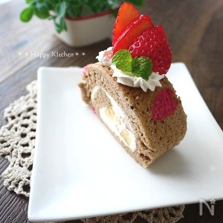ピンクの模様のココアロールケーキ By 奥田和美 たっきーママ レシピサイト Nadia ナディア プロの料理家のおいしいレシピ