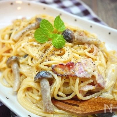 和風味噌クリームパスタ(カルボナーラ風)