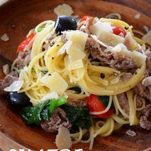 牛肉とトマトのパスタ