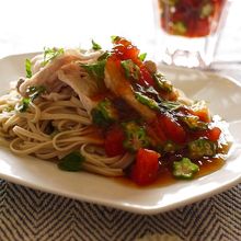 豚しゃぶと夏のジュレ蕎麦