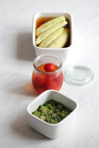 夏野菜のだし漬け