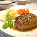 ガーリックバター醤油のチーズinハンバーグ